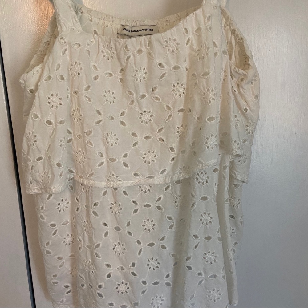SOLD! American Eagle Eyelet Tie Shoulder Tank - Picture 5 of 6